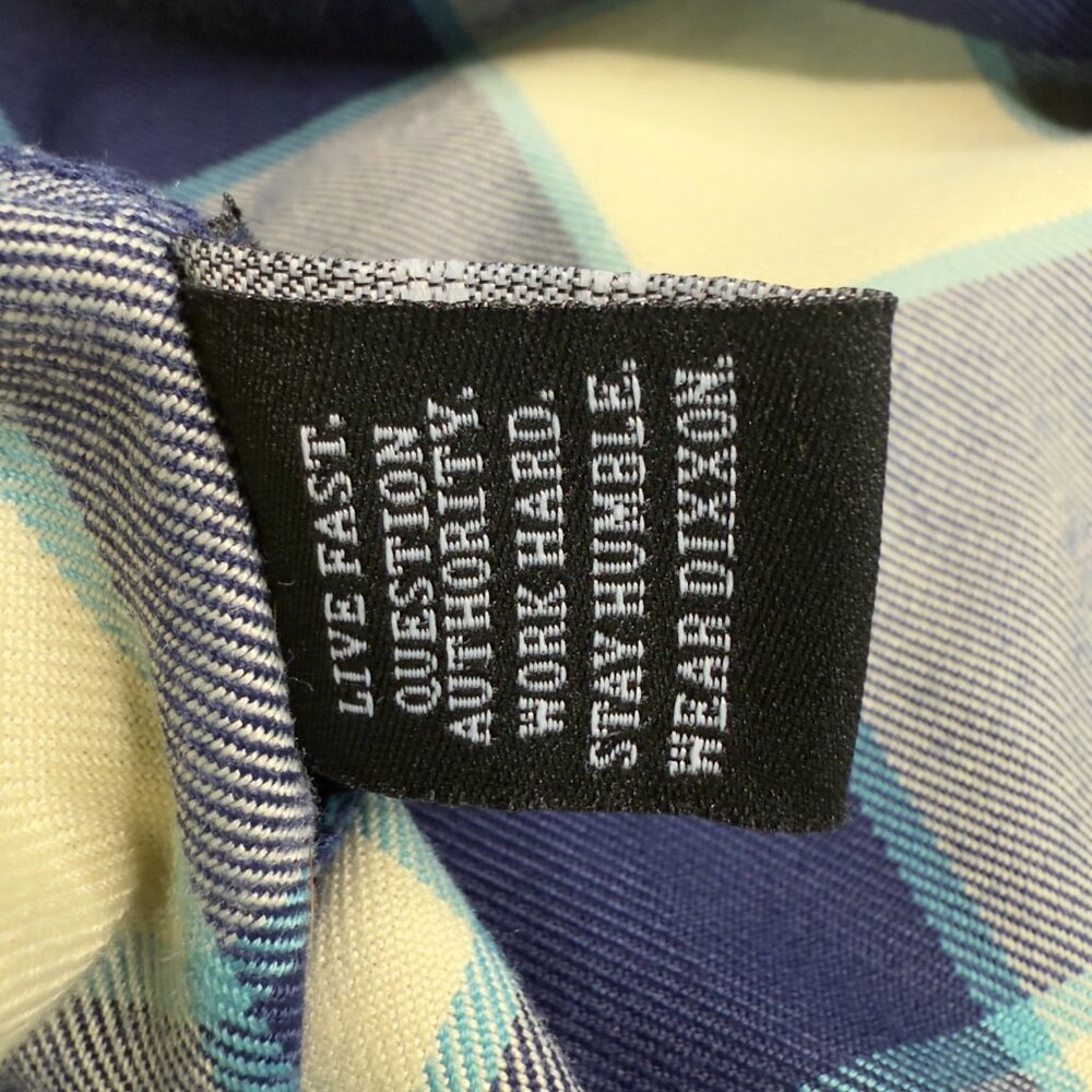 DIXXON DFC Youth Blue White Plaid Flannel Shirt Pearl Snap XL NWOT - Picture 6 of 10